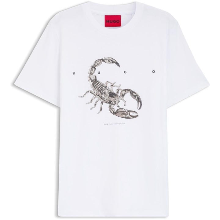 Hugo Men's White Cotton-Jersey T-Shirt With Spaced-Out Logo in Size 2XL, Sports Direct