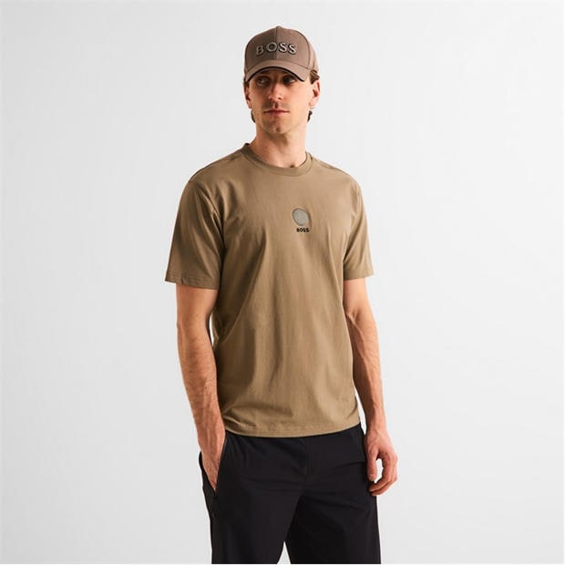 Light Green 334 - Boss - Mens BOSS GREEN Golf Terrace Short Sleeve Top with Unique Front & Back Detail