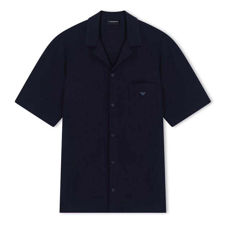 Emporio Armani Men's Blue Loungewear Shirt in Size M, Sports Direct