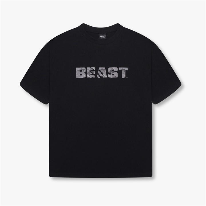 Beast Men's Black Camo Core T-Shirt in Size M, Sports Direct
