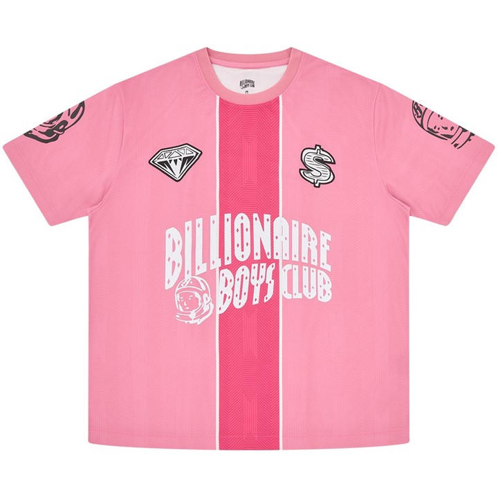 Billionaire Boys Club Men's Pink Bbc Arch Logo Footy Sn63