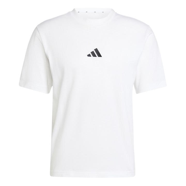 Adidas Men's White Essentials Single Jersey Logo T-Shirt in Size L, Sports Direct
