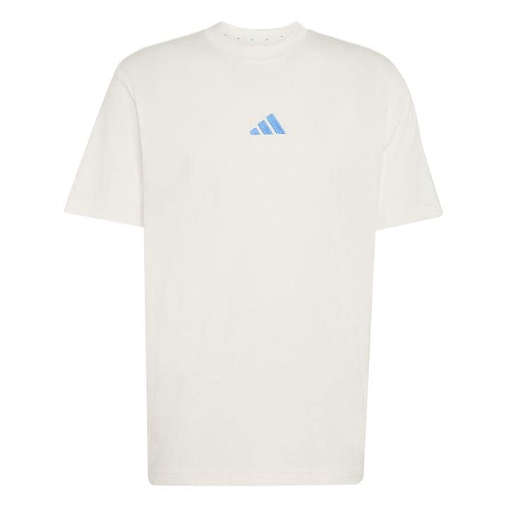 Adidas Men's White Essentials Single Jersey Logo T-Shirt in Size L, Sports Direct