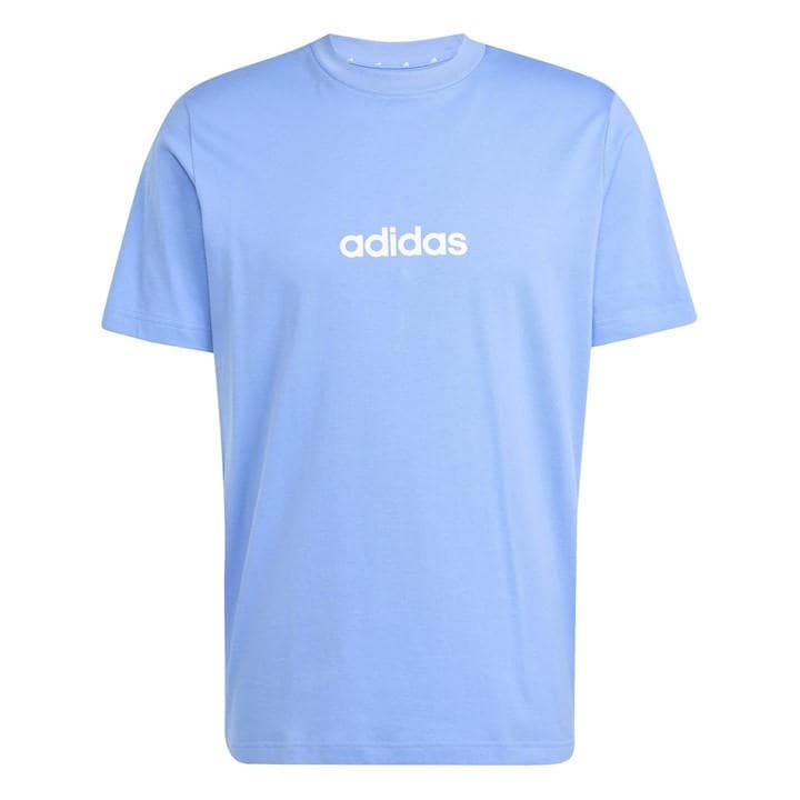 Adidas Men's Blue Essentials Single Jersey Logo T-Shirt in Size M, Sports Direct