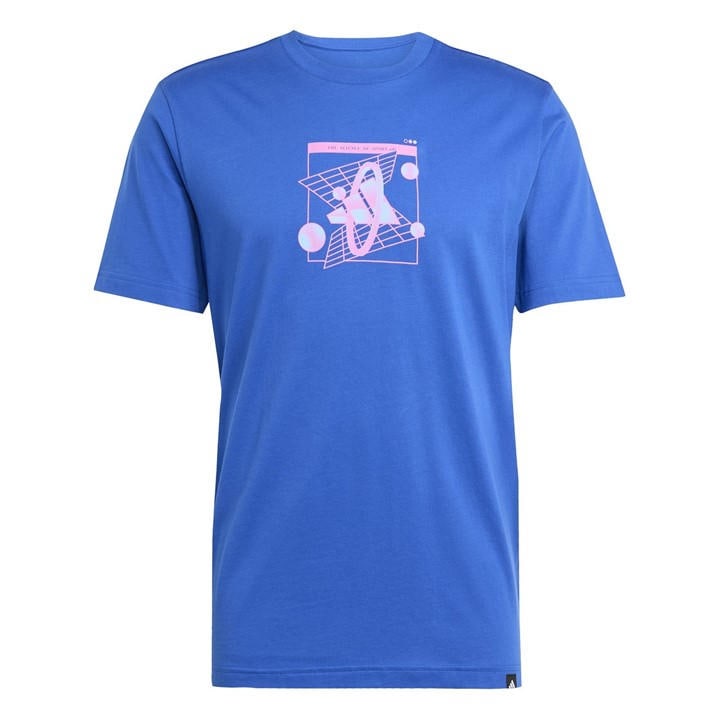 Adidas Men's Blue Essentials Single Jersey Logo T-Shirt in Size L, Sports Direct