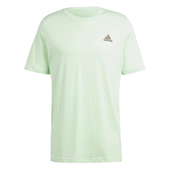 Adidas Men' Green Essentials Single Jersey Logo T-Shirt in Size S, Sports Direct