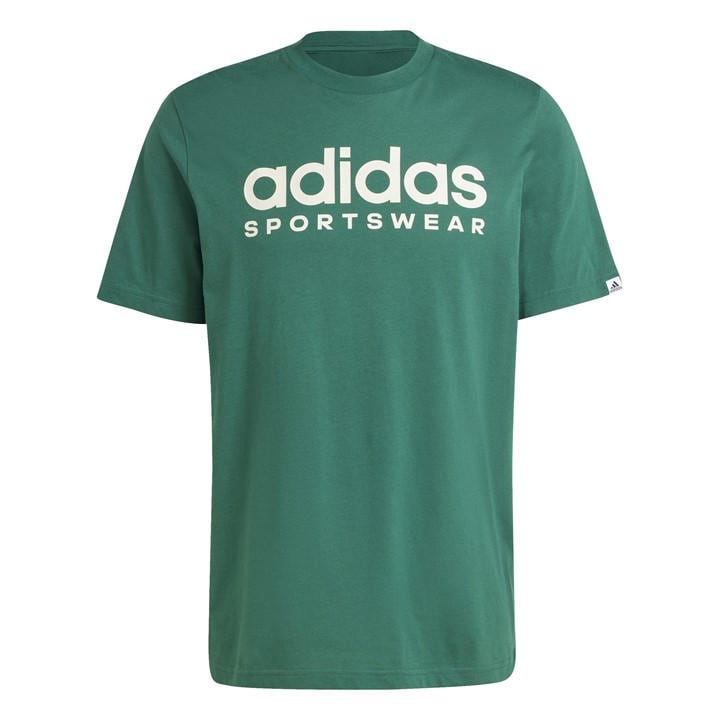 Adidas Men's Green Essentials Single Jersey Logo T-Shirt in Size M, Sports Direct