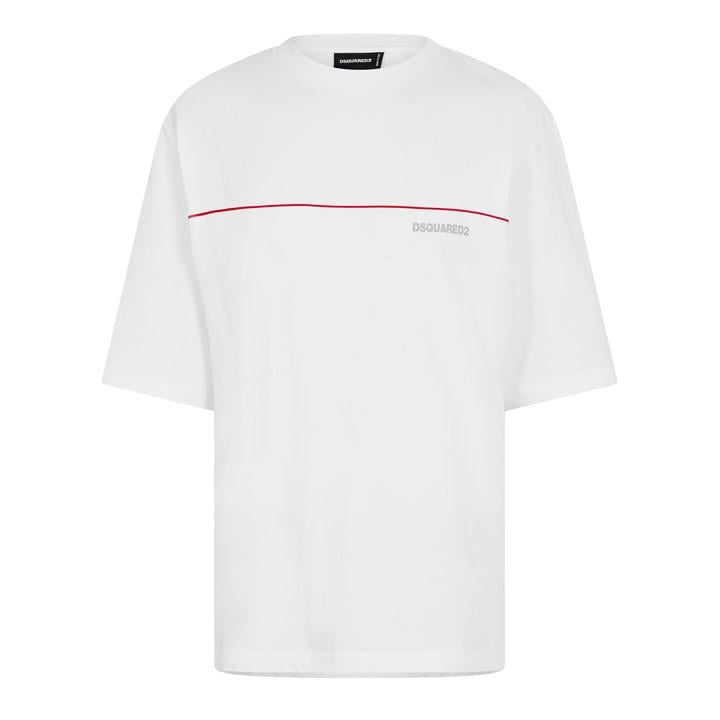 Dsquared2 Men's White Dsq Line Oversized T-Shirt in Size XL, Sports Direct