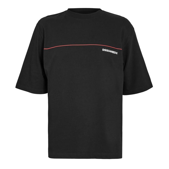 Dsquared2 Men's Black Dsq Line Oversized T-Shirt in Size XL, Sports Direct
