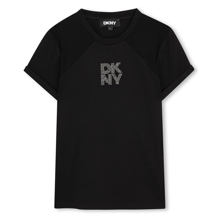 Dkny Girls Black Kids' T-Shirt in Size 5 - 6 Years, Sports Direct