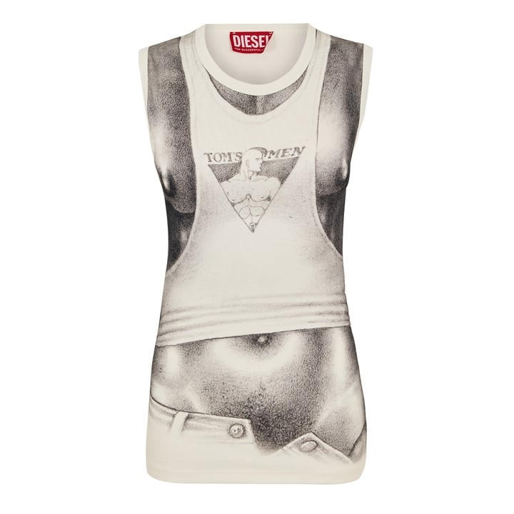 Diesel  White  Pr Lifty Tof T-Shirt in Size XS, Sports Direct