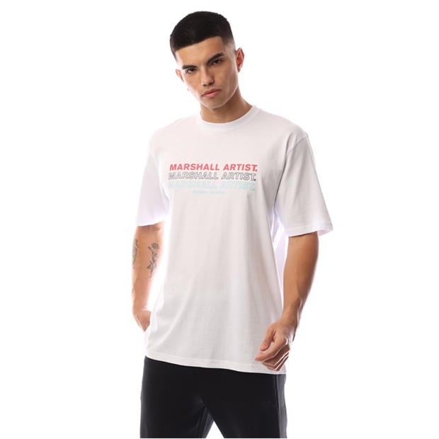 White - Marshall Artist - Men's Rept Logo Regular Fit T-Shirt