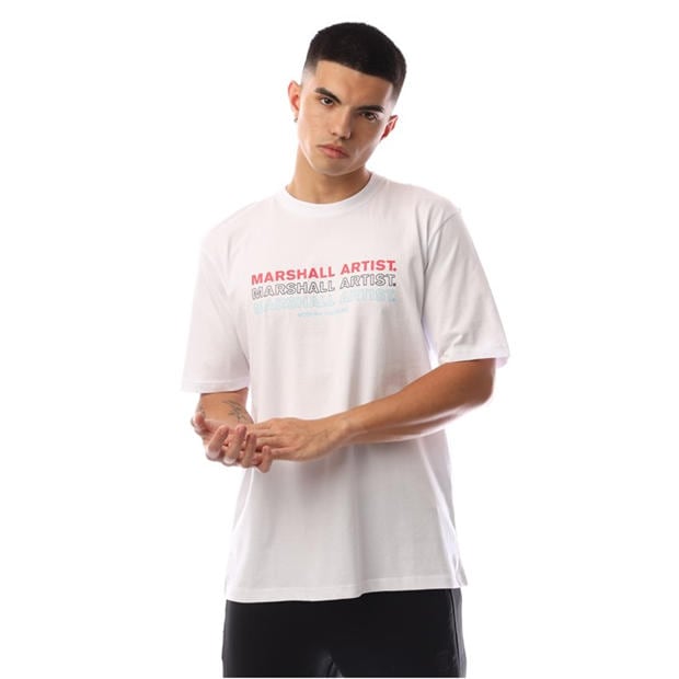 White - Marshall Artist - Men's Rept Logo Regular Fit T-Shirt
