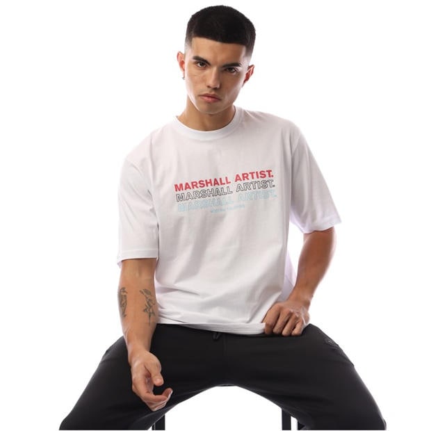 White - Marshall Artist - Men's Rept Logo Regular Fit T-Shirt