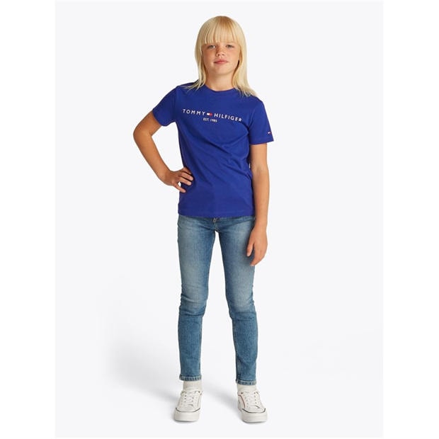 Клиново синьо - Tommy Hilfiger - Essential T Shirt Juniors