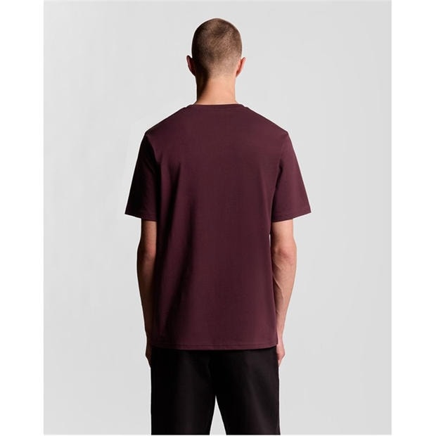 Burgundy - Lyle and Scott - Lyle & Scott Mens Small Eagle T-Shirt