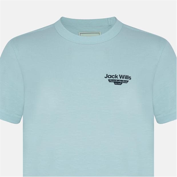 Blue - Jack Wills - Men's Staple Cotton Short Sleeve Crew Neck T-Shirt