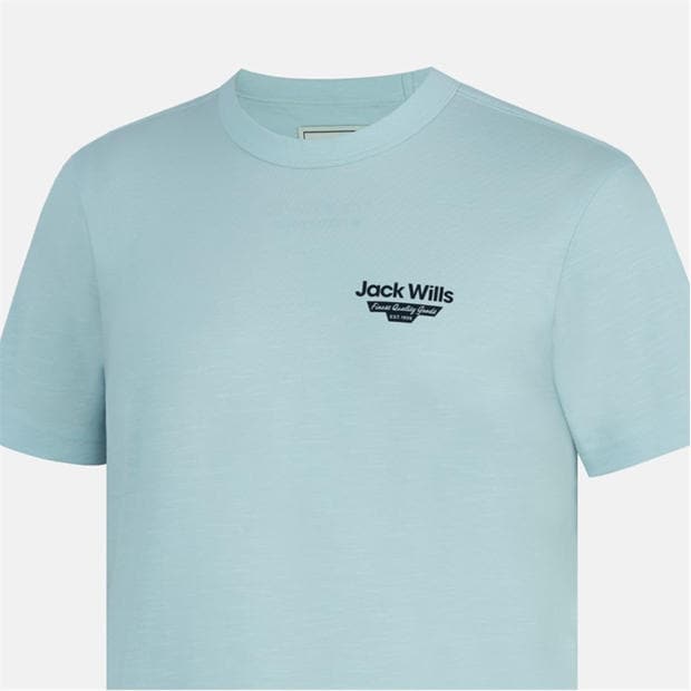 Blue - Jack Wills - Men's Staple Cotton Short Sleeve Crew Neck T-Shirt