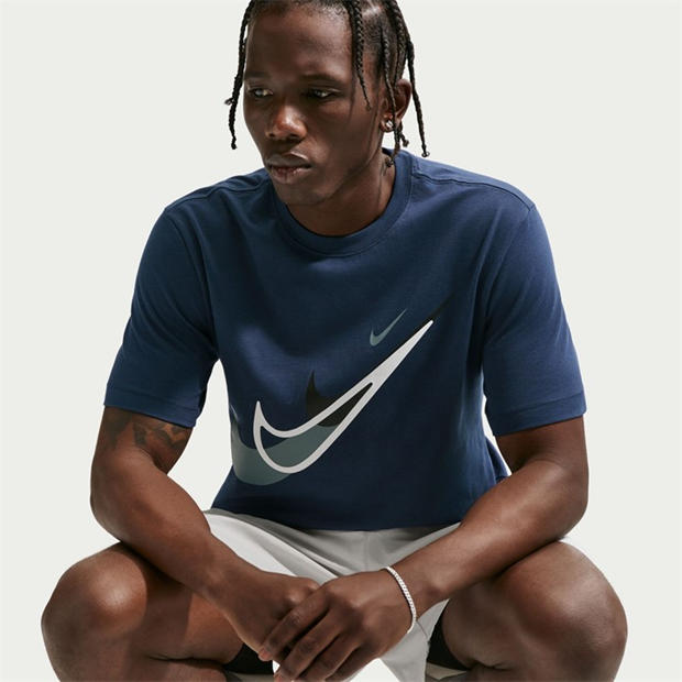 Navy Swoosh - Nike - Men's T-Shirt
