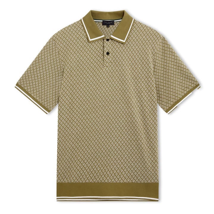 Ted Baker Men's Green Ss Geo Polo in Size XL, Sports Direct