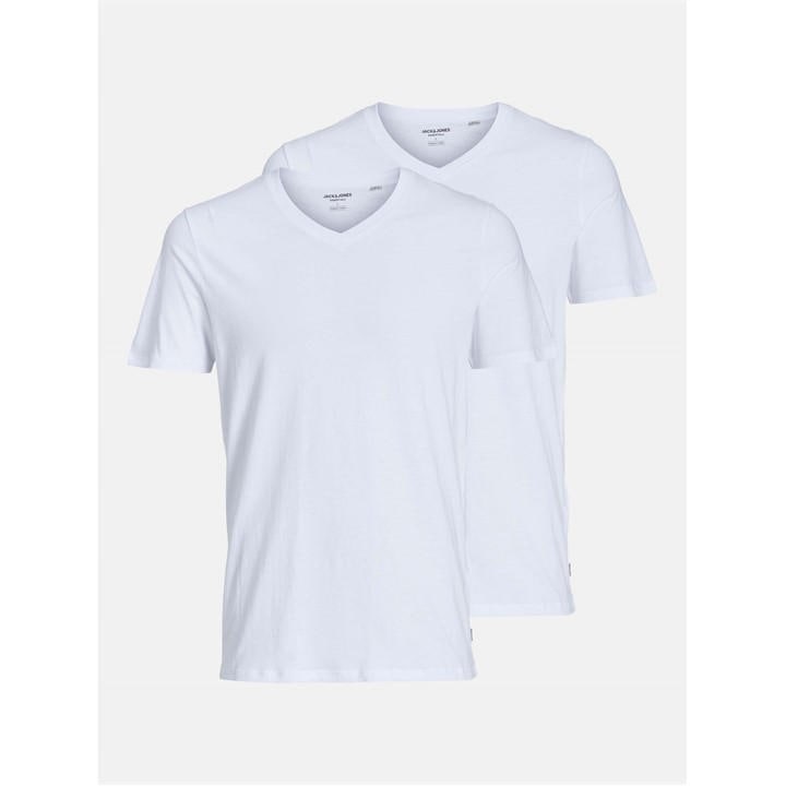 Jack And Jones Men' White 2-Pack V-Neck T-Shirt in Size S, Sports Direct