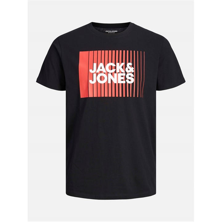 Jack & Jones Men's Black Round Neck T-Shirt Corp Logo - Image 3