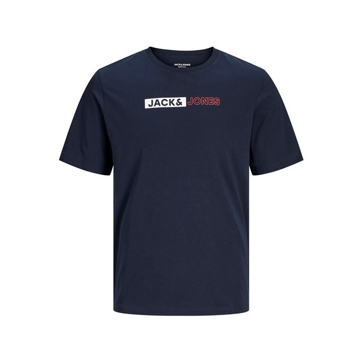 Jack And Jones Men's Blue Jack Corp Logo T-Shirt Plus Size in Size XXXXXL, Sports Direct