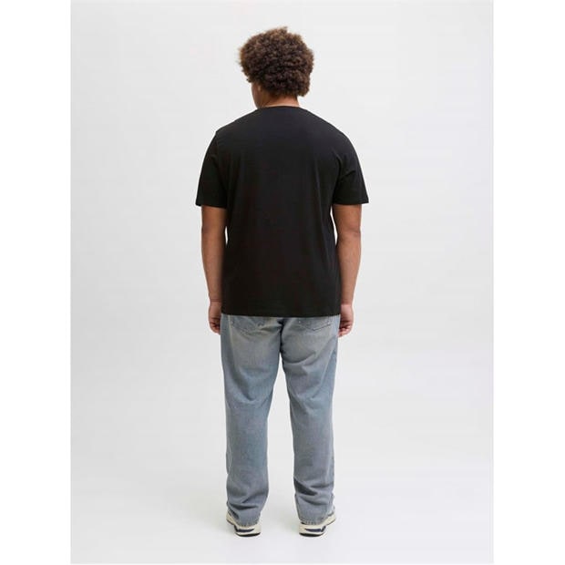 Black - Jack and Jones - Colour Logo T-Shirt Mens Plus Size