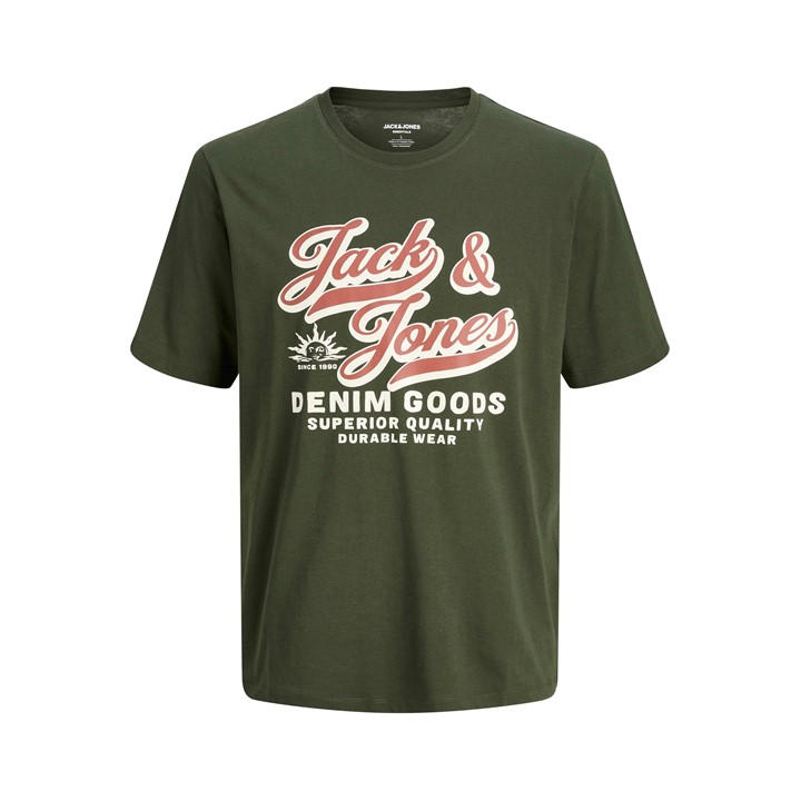 Jack And Jones Men's Green Colour Logo T-Shirt Plus Size in Size 4XL, Sports Direct