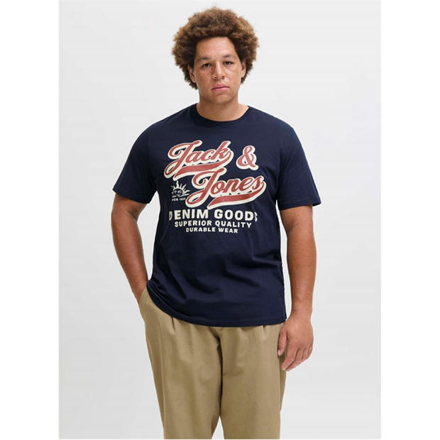 Sky Captain - Jack and Jones - Colour Logo T-Shirt Mens Plus Size