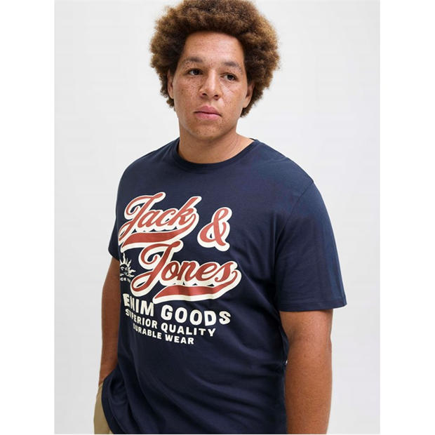 Sky Captain - Jack and Jones - Colour Logo T-Shirt Mens Plus Size