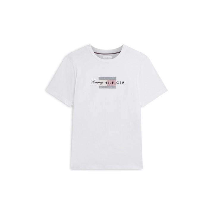 Tommy Hilfiger Men's White T-Shirt in Size L, Sports Direct