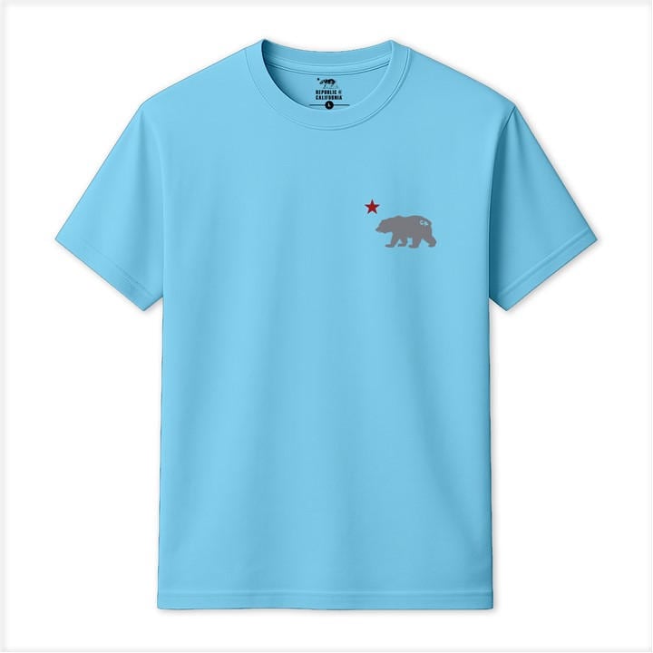Republic Of California Men' Blue Cali Bear T-Shirt in Size S, Sports Direct