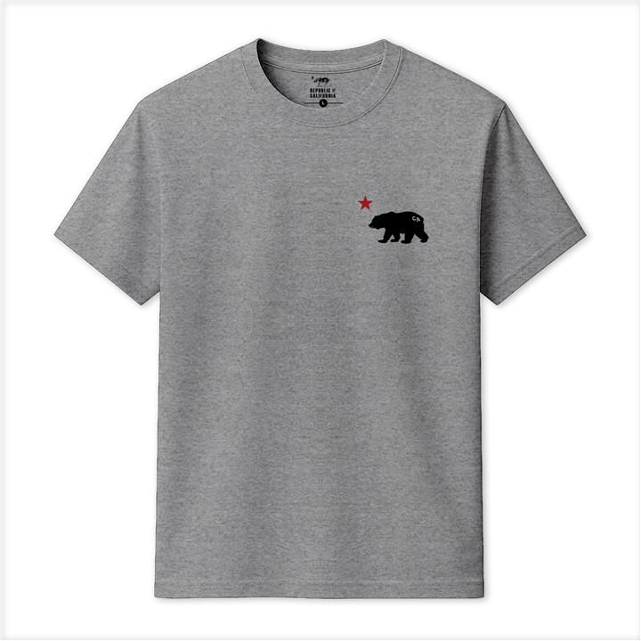 Republic Of California Men' Grey Cali Bear T-Shirt in Size S, Sports Direct