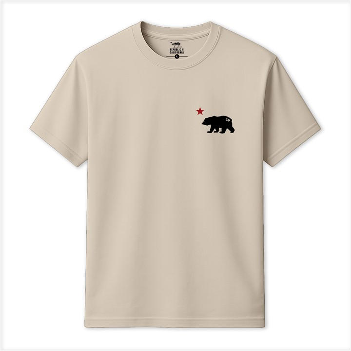 Republic Of California Men' Neutral Cali Bear T-Shirt in Size S, Sports Direct
