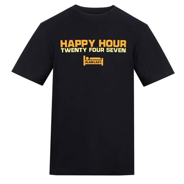 Happy Hour Twenty Four Seven - Plain Lazy - Plain Lazy Printed Tee