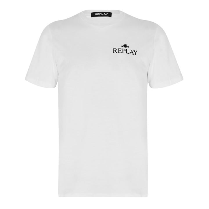 Replay Men's White Small Logo T-Shirt in Size 2XL, Sports Direct