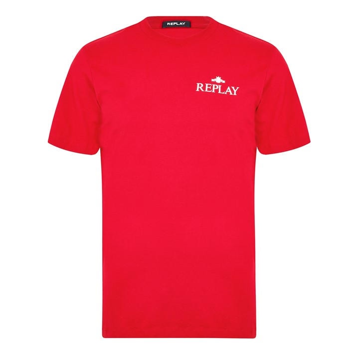 Replay Men's Red Small Logo T-Shirt in Size XS, Sports Direct