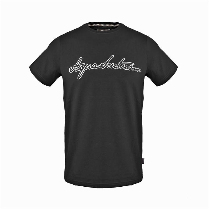 Aquascutum Men' Black T-Shirt in Size S, Sports Direct