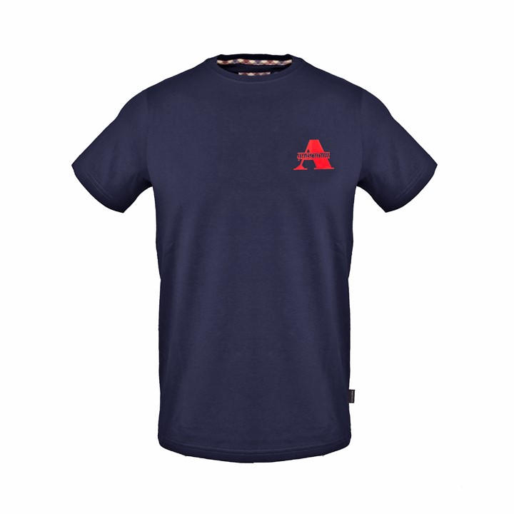Aquascutum Men' Blue T-Shirt in Size S, Sports Direct