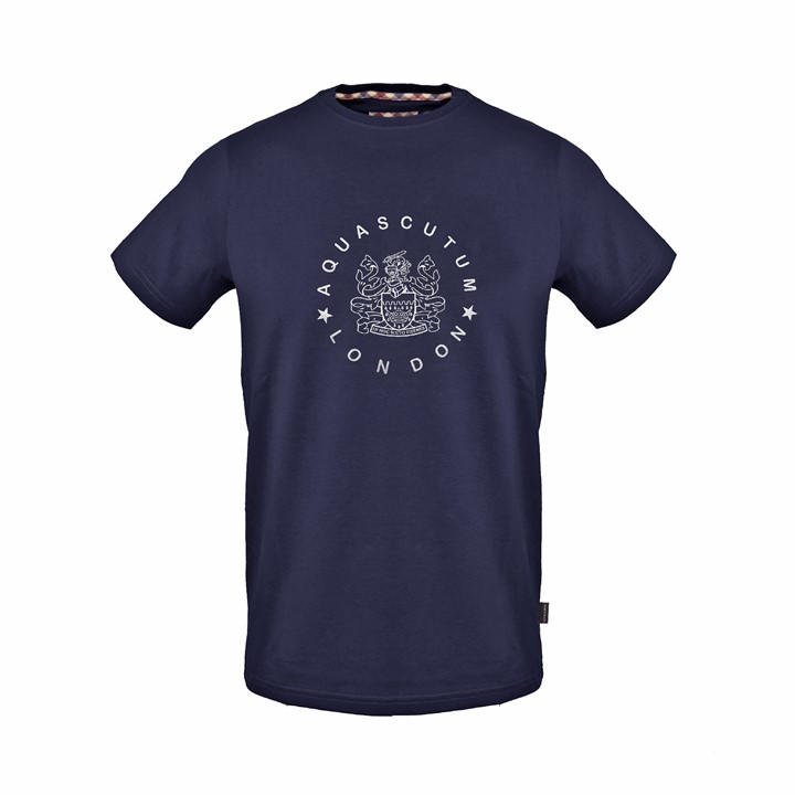 Aquascutum Men's Blue T-Shirt in Size M, Sports Direct