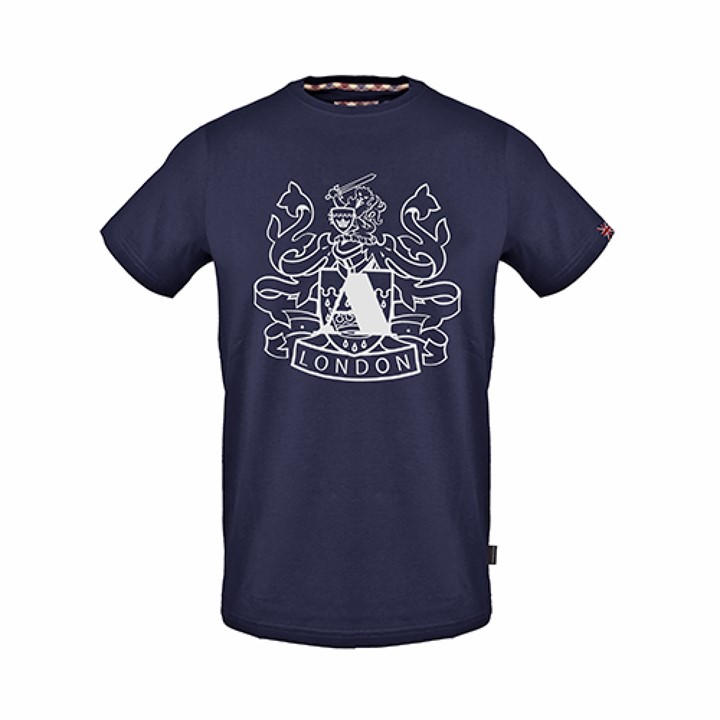 Aquascutum Men' Blue T-Shirt in Size S, Sports Direct
