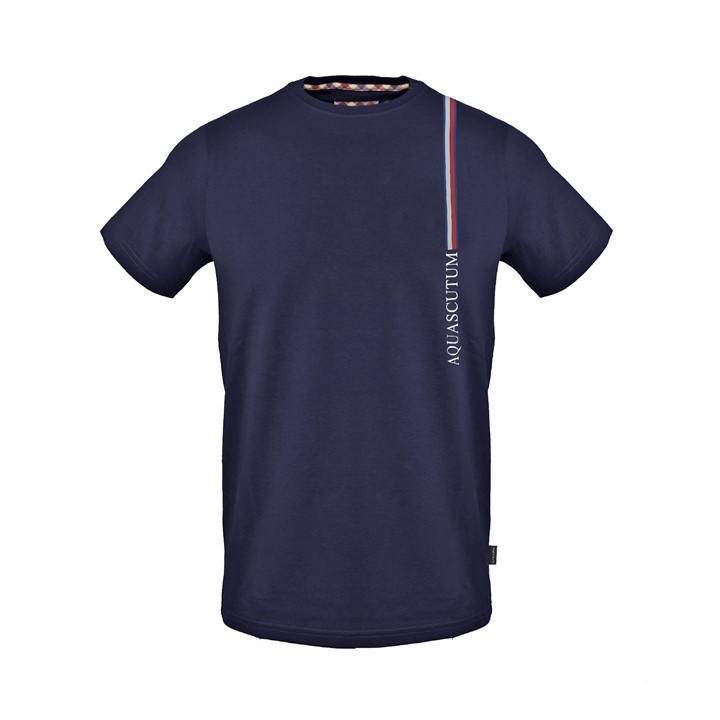 Aquascutum Men' Blue T-Shirt in Size S, Sports Direct