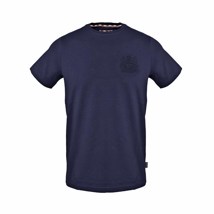 Aquascutum Men' Blue T-Shirt in Size S, Sports Direct