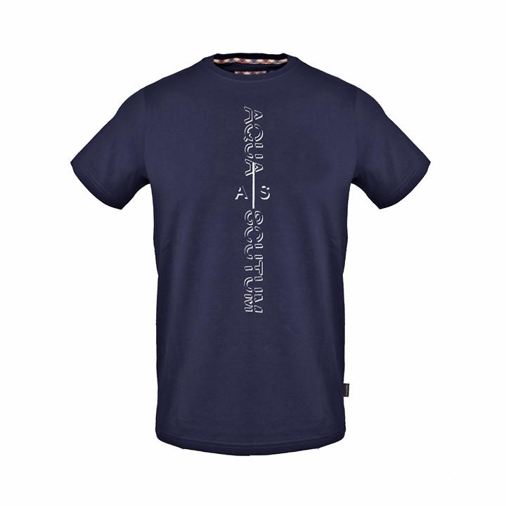 Aquascutum Men's Blue T-Shirt in Size L, Sports Direct