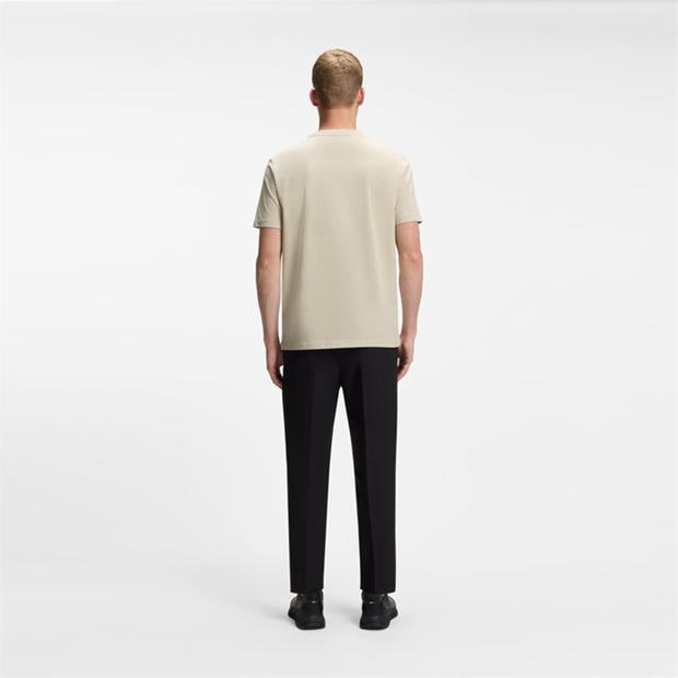 Light Beige - Boss - Mens BOSS GREEN T-Shirt with Logo Design Stretch Cotton