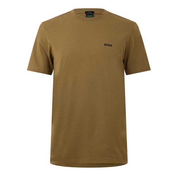 Brown 219 - Boss - Mens BOSS GREEN T-Shirt with Logo Design Stretch Cotton