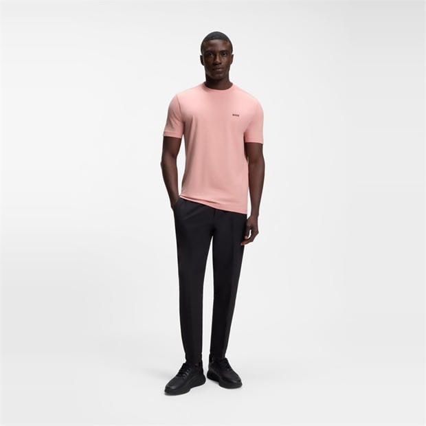 Pink 686 - Boss - Mens BOSS GREEN T-Shirt with Logo Design Stretch Cotton