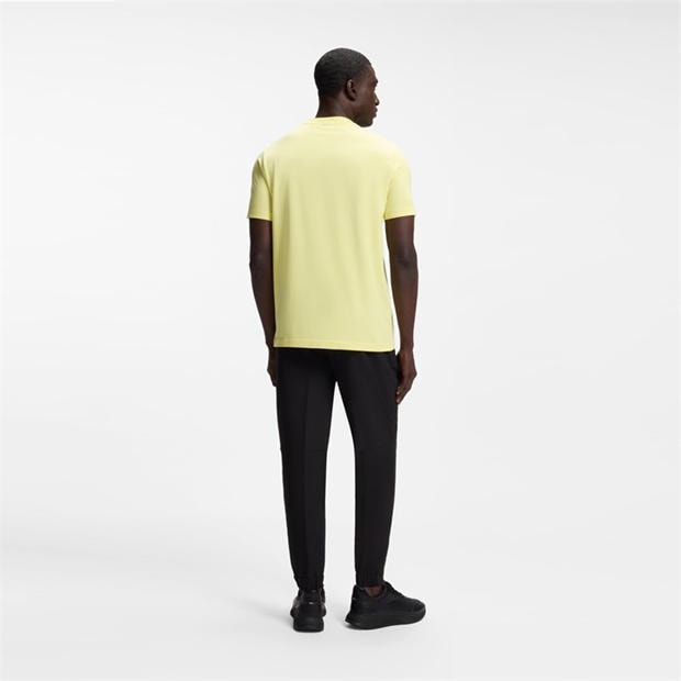 Yellow - Boss - Mens BOSS GREEN T-Shirt with Logo Design Stretch Cotton