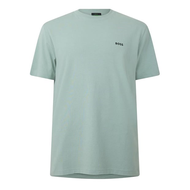 Open Green - Boss - Mens BOSS GREEN T-Shirt with Logo Design Stretch Cotton